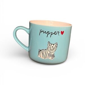 Pre owned Like New Opalhouse Teal Blue Pupper Mug with Yorkie/Heart Design